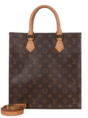 ♥️ Louis Vuitton Brown Sac Plat Envelope Monogram  Vertical Tote Bag♥️
